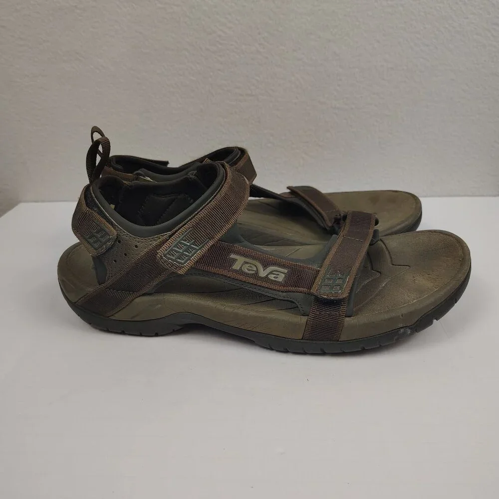 Teva Tanza Sport Sandals Mens 12 Brown Hiking Outdoor Adjustable